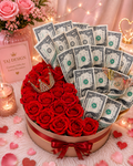 Luxury Money Rose  Box with Crown